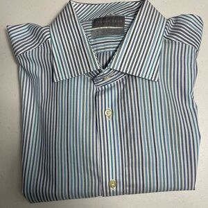 Thomas Dean Multicolor Striped Dress Shirt Size XL CB-112